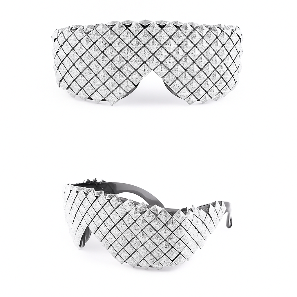 نظارة شمس ستيمبانك – هرمية معدنية بالذهبي والفضي | حفلات وهيب هوب وقوطية | فضي