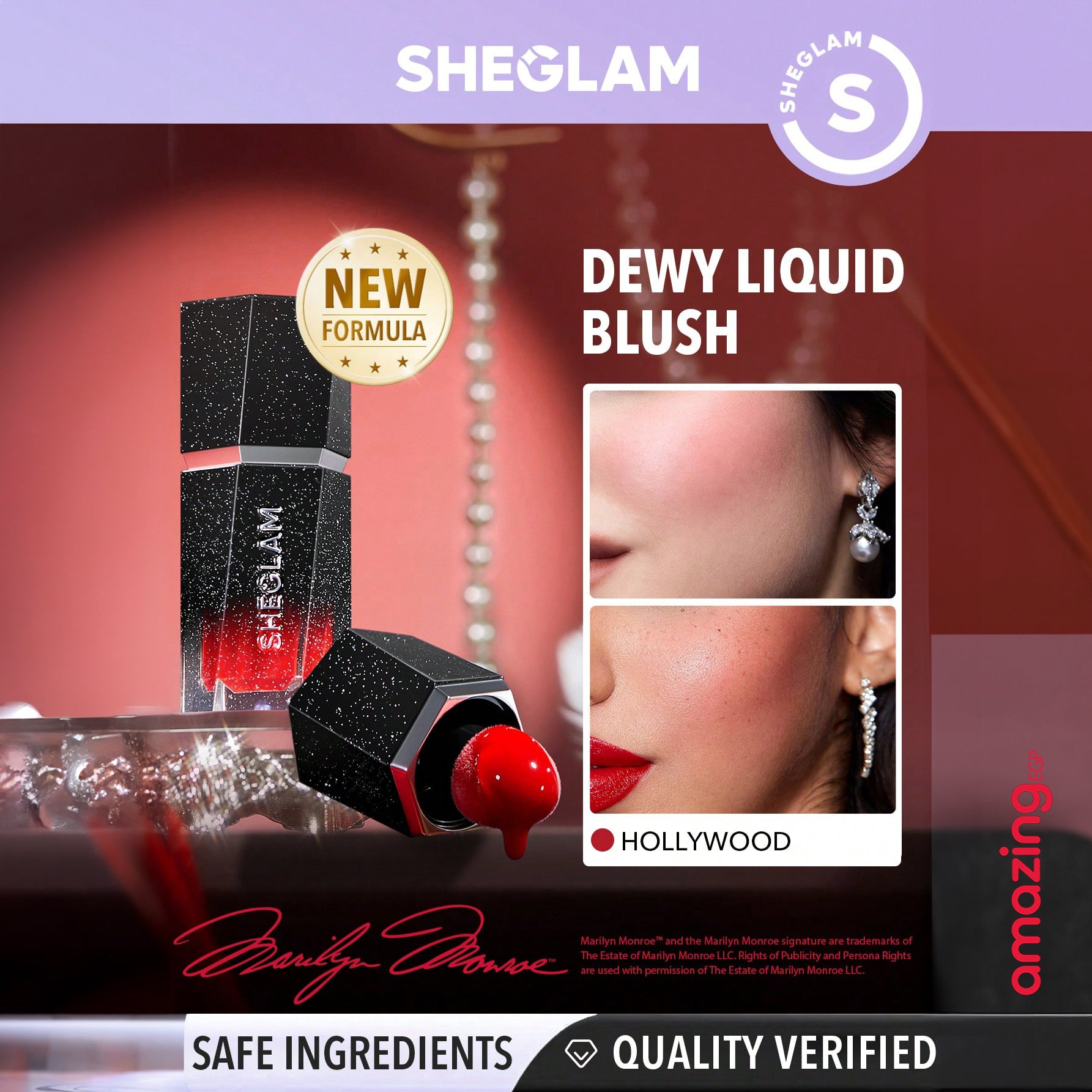 SHEGLAM بلشر سائل للخدين مقاوم للتلطخ والماء يمنح مظهرا طبيعيا طويل الأمد وعالي الصبغة ضمن مجموعة مارلين مونرو - Hollywood | SHEGLAM shein أحمر خدود سائل احمر الخدود احمر خدود احمر شفاة ايشادو بلاشر بلشر حاجب حواجب شفاه شفايف شى ان شى كلام ظل عيون فرشاة م