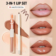 SHEGLAM  طقم محدد شفاه وأحمر شفاه - طقم شفاه Haute Cocoa Lip Set أحمر شفاه لامع يدوم طويلا  احمر شفاه شيجلام  غني بفيتامين E مقاوم للماء والتلطخ 3 فى 1 - Haute Cocoa | SHEGLAM shein أحمر شفا احمر الخدود احمر شفاة ايشادو حاجب حواجب شفاه شفايف شى ان شى كلام
