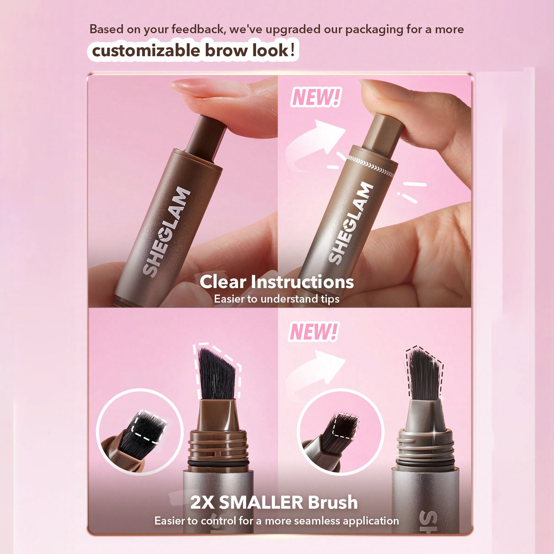 SHEGLAM فرشاة وجيل تحديد الحواجب - لإطلالة طبيعية تدوم طوال اليوم - مقاوم للماء وثابت طويلًا، تركيبة غنية لتحديد الحواجب، مثالي للمكياج - Espresso