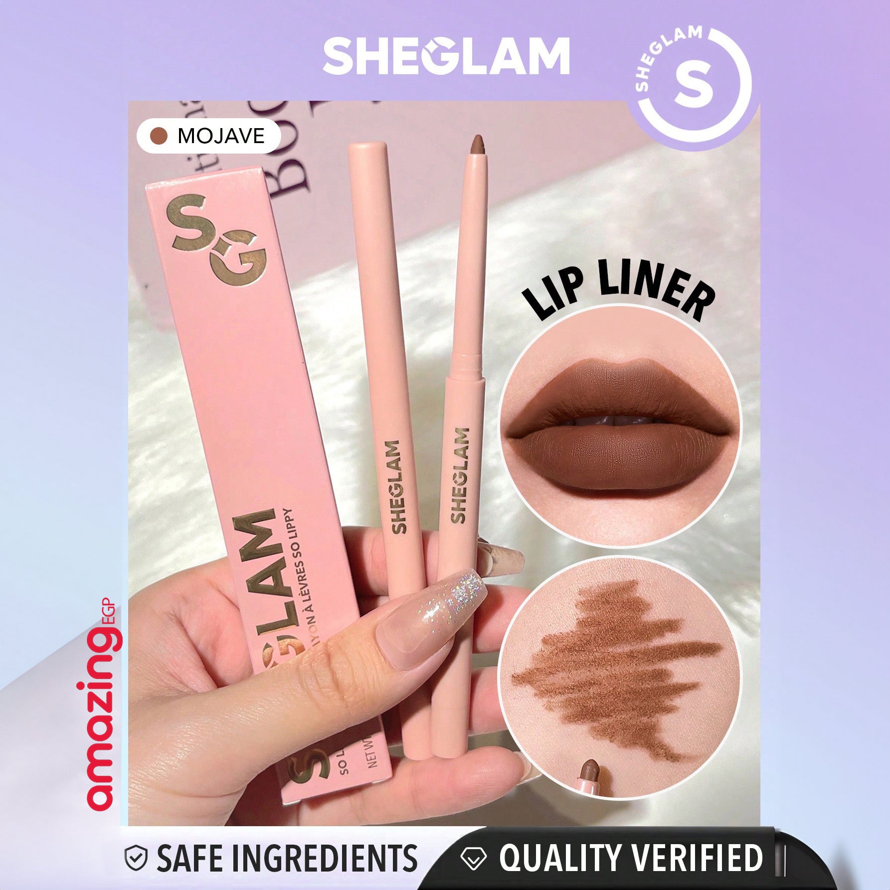 SHEGLAM  قلم تحديد شفاه  قلم أحمر الشفاه والآيلاينر  - يدوم طويلا ومقاوم للماء - محدد الشفاه SO Lippy - Mojave | SHEGLAM shein احمر الخدود احمر شفاة ايشادو حاجب حواجب شفاه شفايف شى ان شى كلام ظل عيون فرشاة مستحضرات التجميل مكياج ميكياج | amazingEGP