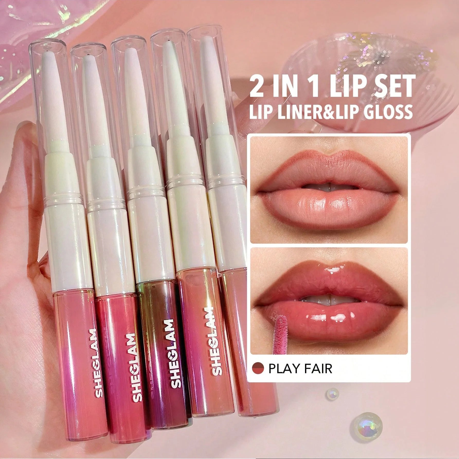 SHEGLAM  قلم تحديد الشفاه Lip Rules  Gloss -Play Fair  قلم أحمر الشفاه والآيلاينر  - يدوم طويلا ومقاوم للماء - محدد الشفاه Play Fair | SHEGLAM shein احمر الخدود احمر شفاة ايشادو حاجب حواجب شفاه شفايف شى ان شى كلام ظل عيون فرشاة مستحضرات التجميل مكياج ميكي