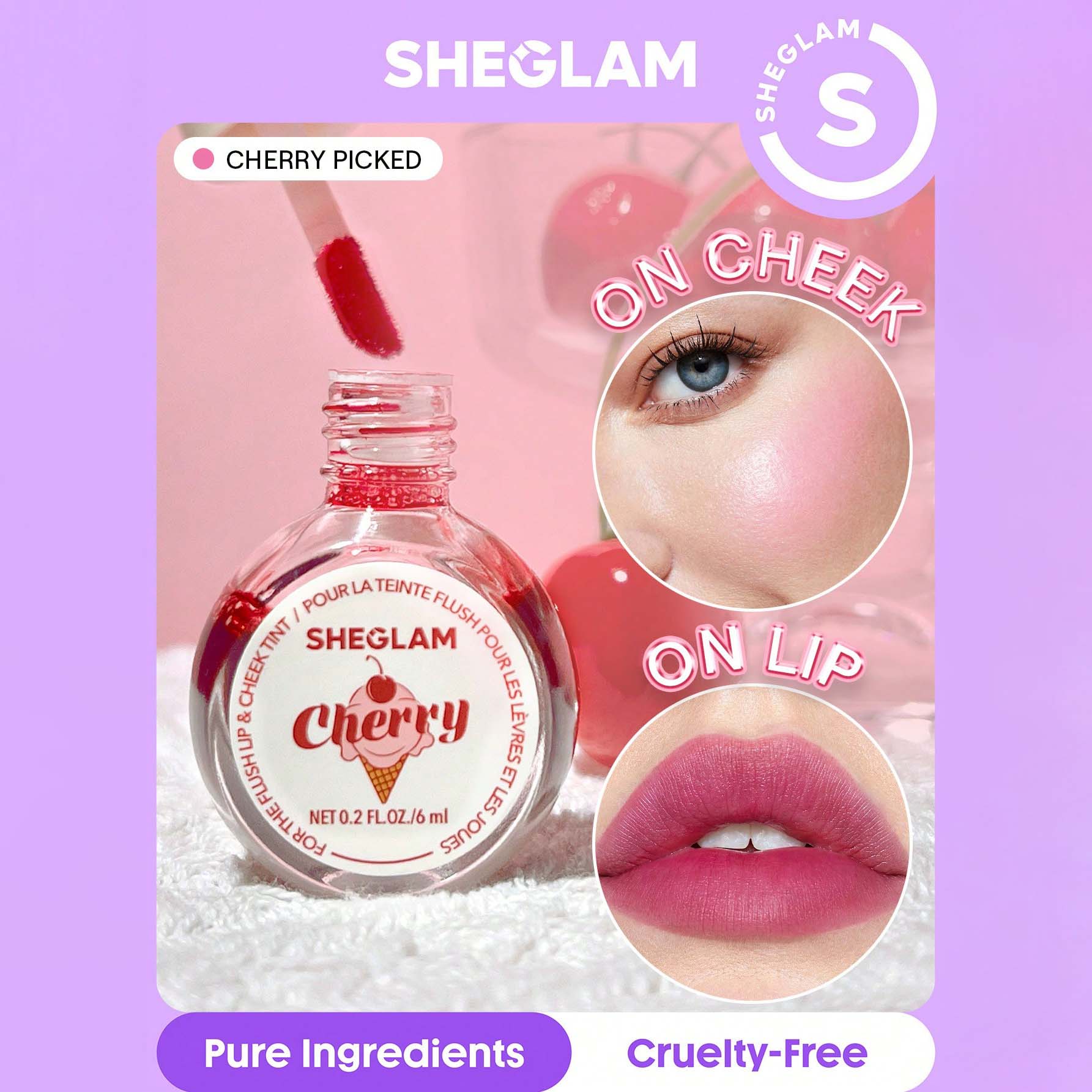 SHEGLAM | للحصول على لون الشفاه والخدود المتدفق ،  لمسة نهائية مطفية تدوم طويلًا -  Cherry Picked