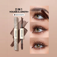 SHEGLAM ماسكارا All-In-One ماسكارا مقاومة للماء بلون برغندي، تضيف كثافة وطول للرموش، مقاومة للتلطخ والتقشير، مثالية للعيد، الشتاء، السفر والمكياج اليومي.- Waterproof Macchiato