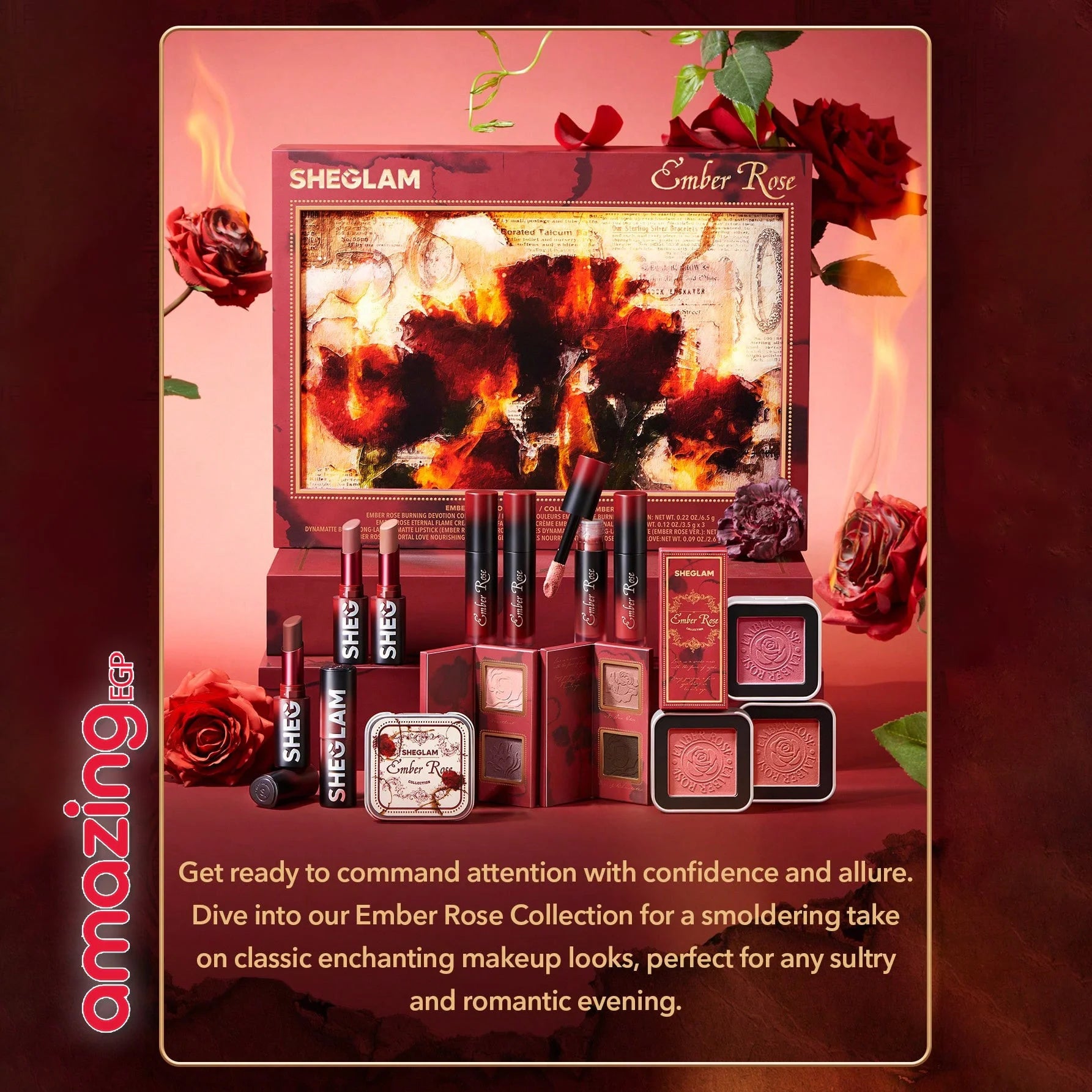 SHEGLAM أحمر شفاه غير لامع يدوم طويلا  - إصدار Dynamatte Boom Ember Rose مثالي للحفلات والمناسبات الشتوية والسفر لون وردي عصري يناسب مجموعة -  Cherish You | SHEGLAM shein احمر الخدود احمر شفاة ايشادو حاجب حواجب شفاه شفايف شى ان شى كلام ظل عيون فرشاة مستحض