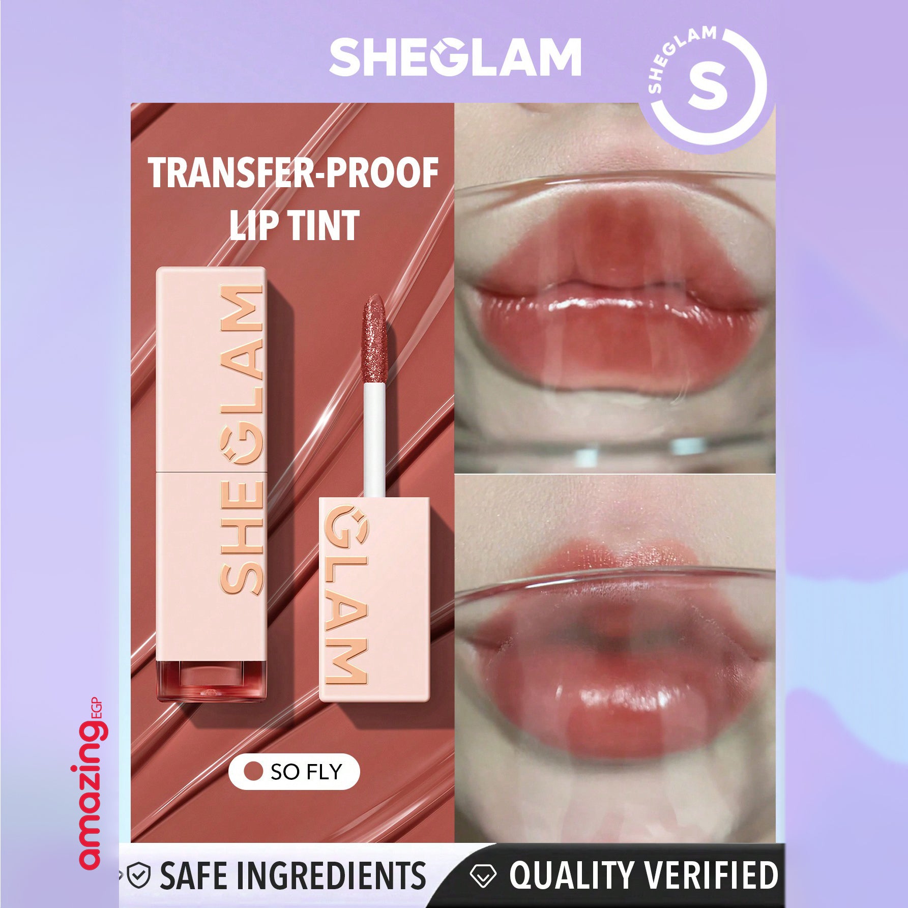 SHEGLAM  ملمع شفاه مرطب ومرطب - تلميح الشفاه لامع ومرطب - ملمع شفاه ملمع شفاه غير لزج - ملمع شفاه مقاوم للماء ويدوم طويلا- So Fly | SHEGLAM shein احمر الخدود احمر شفاة ايشادو بدون اثر حاجب حواجب شفاه شفايف شى ان شى كلام ظل عيون فرشاة لا يلطخ مستحضرات التج