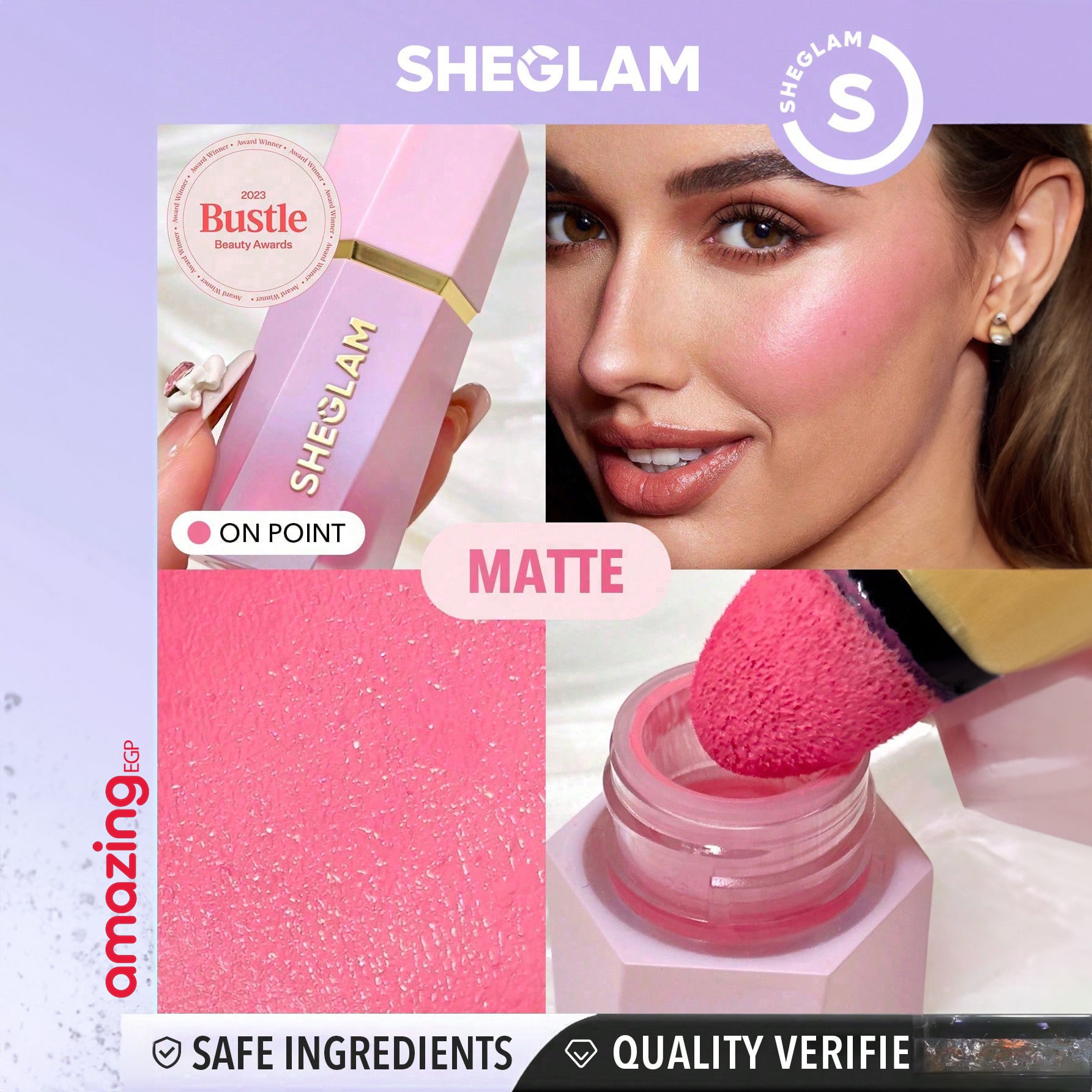 SHEGLAM بلشر سائل للخدين خفيف الوزن يدوم طويلا مقاوم للتلطخ مظهر طبيعي أحمر الخدود السائل كولور بلوم لمسة نهائية ندية أحمر خدود سائل - On Point | SHEGLAM shein احمر الخدود احمر خدود احمر شفاة ايشادو بلاشر بلشر حاجب حواجب شفاه شفايف شى ان شى كلام ظل عيون ف