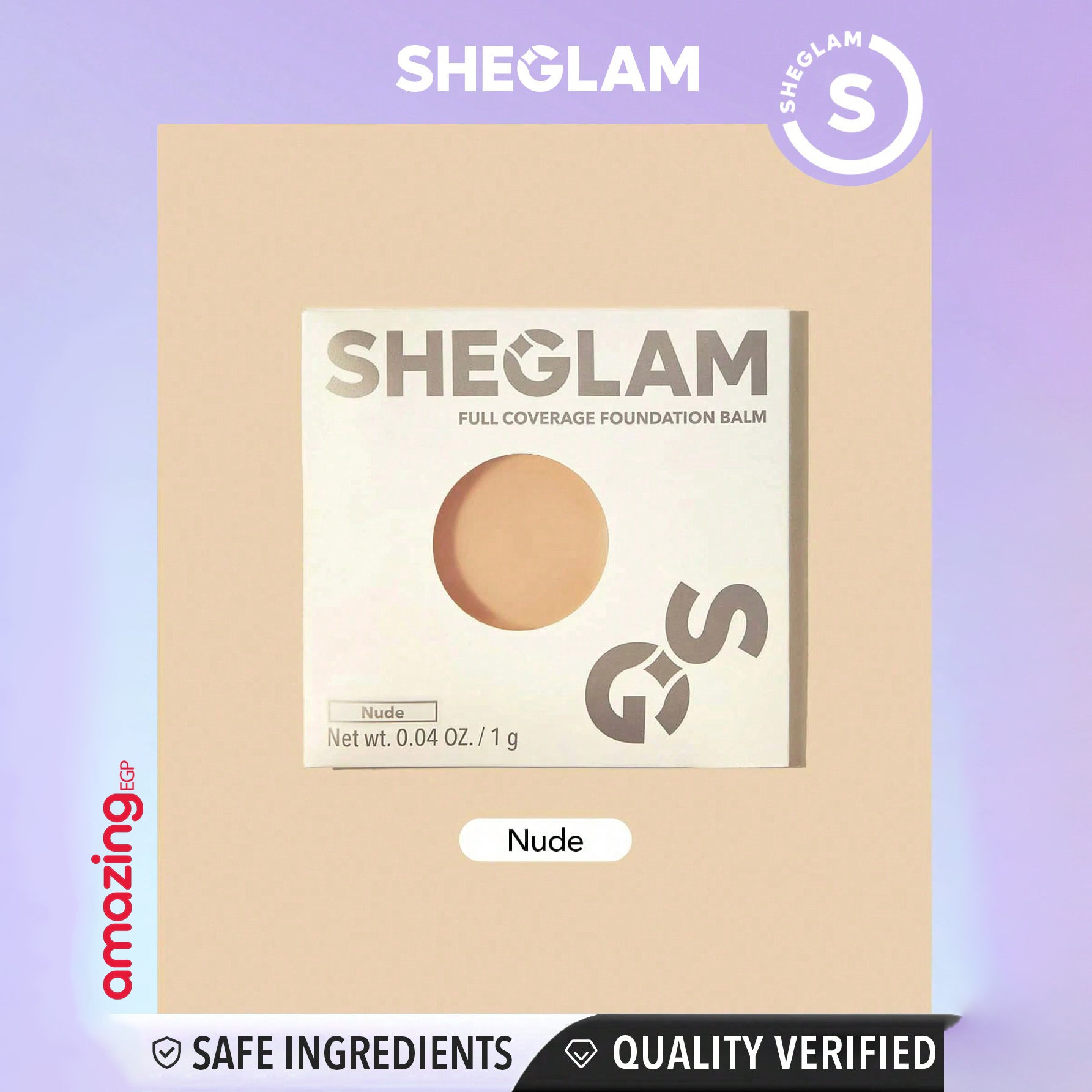 SHEGLAM  كريم اساس كونسيلر قوي يدوم طويلا، كونسيلر خفيف الوزنمصحح كونسيلر ناعم غير لامع مقاوم للماء يدوم طويلا لتغطية البقع الداكنة والهالات تحت العين - لون بشرة nude