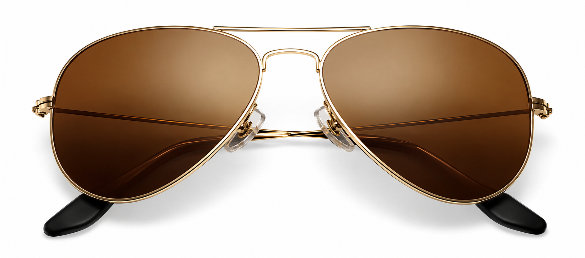 نظارات شمسية Aviator كلاسيكية بإطار ذهبي وعدسات Brown Lens زجاجية – حماية UV100% – للرجال والنساء