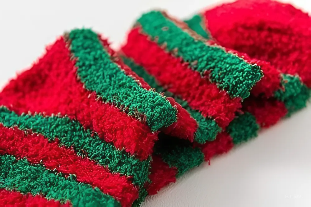 جوارب عيد الميلاد السميكة الدافئة Christmas Socks جوارب صوف شتوية للنوم المنزلي منفوشة جوارب سرير