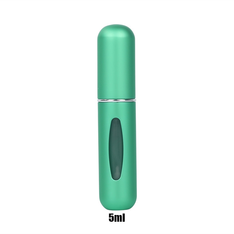 5ML إعادة الملء العطور البسيطة زجاجة رذاذ الألومنيوم رذاذ البخاخة السفر المحمولة زجاجة محمولة - اخضر(Copy)