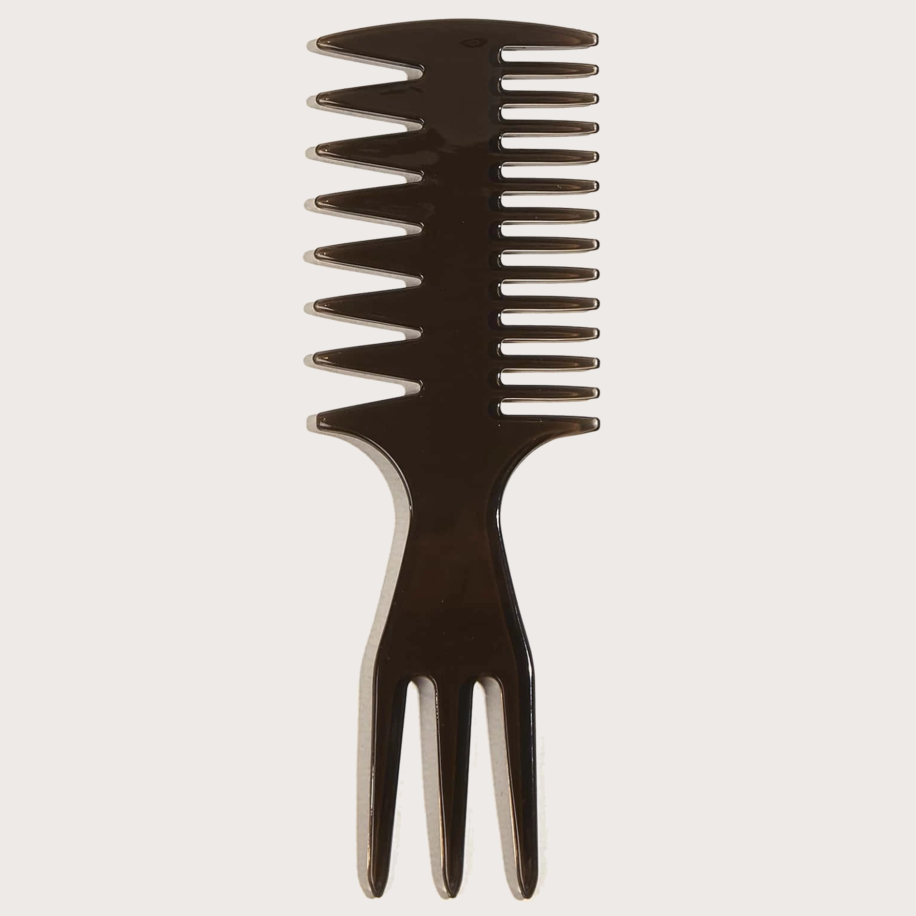 مشط شعر ثلاثي الجوانب مشط شعر أفريقي واسع الأسنان مشط زيت وولميك للرجال -  1قطعة