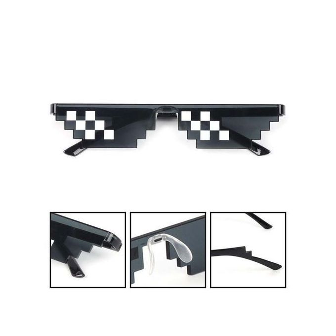 نظارة شمس للجنسين بتصميم بكسلات موزايك 8 بت للنساء والرجال - مناسبة للحفلات