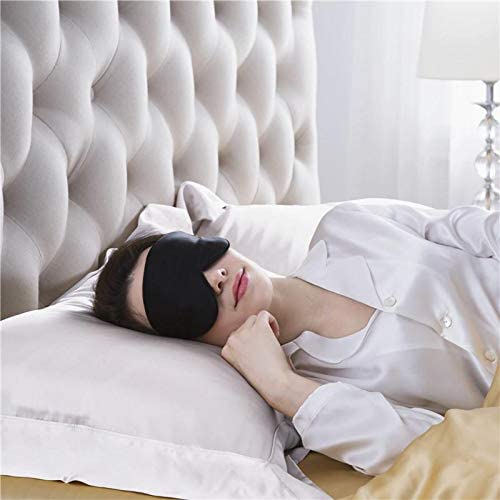 قناع حريري مريح لتغطية العين اثناء النوم، عصابة ناعمة من الحرير الطبيعي لتغطية العين اثناء السفر