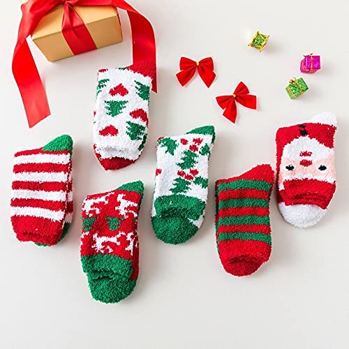 جوارب عيد الميلاد السميكة الدافئة Christmas Socks جوارب صوف شتوية للنوم المنزلي منفوشة جوارب سرير