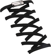 اربطة حذاء استك بدون ربط مع قفل مغناطيسي، مقاس واحد - اسود