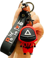 ميدالية مفاتيح شخصيات مجسمة للعبة اسكويد اكسسوارات دلايات سلسلة مفاتيح، سلسلة مفاتيح دائرية تنكرية، هدايا العاب سلسلة المفاتيح  (النوع-3)