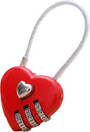 قفل من خليط معدني من الزنك على شكل قلب مزود بـ 3 اقراص رقمية لتحديد الكود السري، لشنط اليد وشنط السفر والشنط المزودة بسوستة
