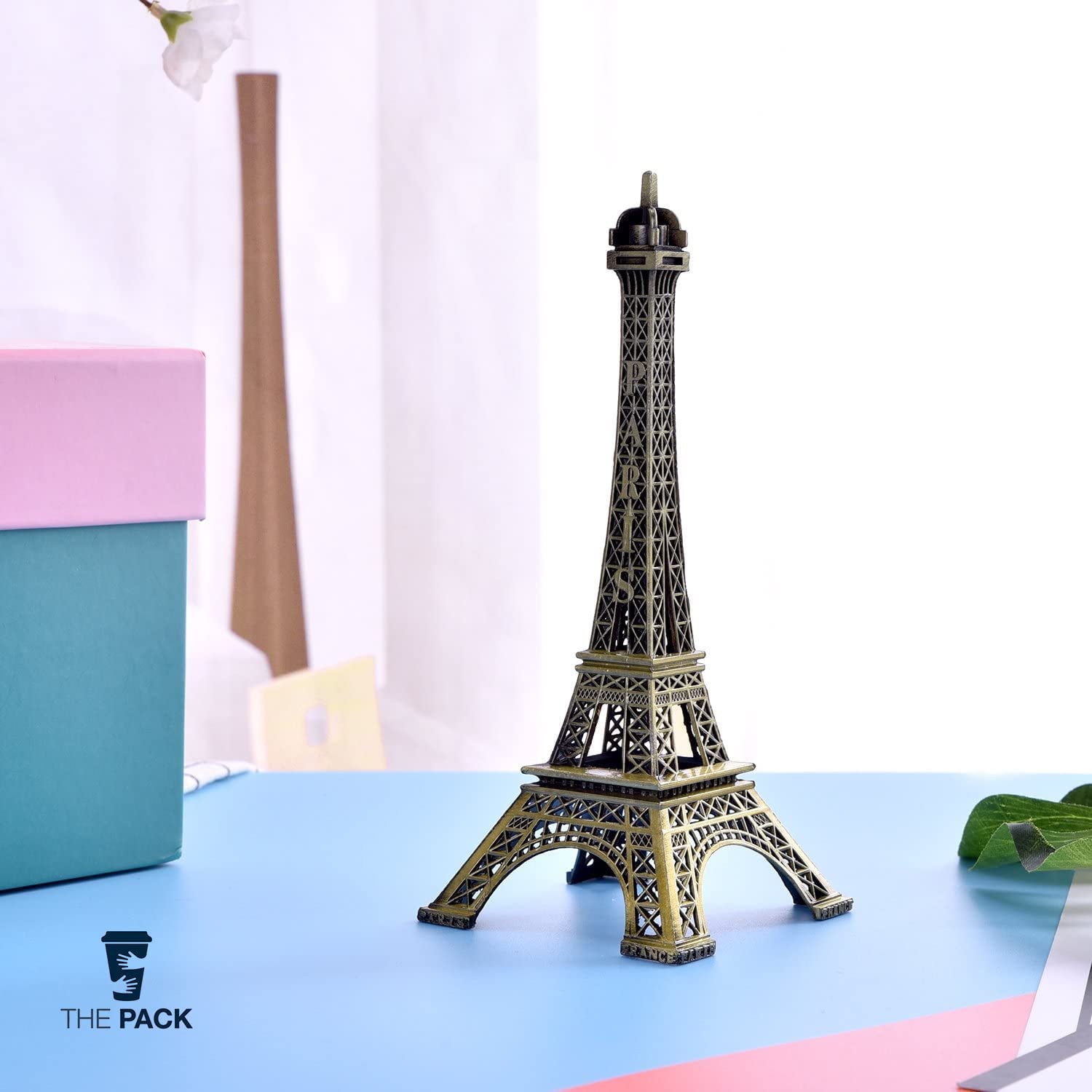 ديكور برج إيفيل من بحجم (8 سم) تمثال معدني لبرج إيفيل باريس تمثال نصفي طبق الأصل لغرفة الرسم وطاولة ديكور وحامل مجوهرات ( 3.5 ×8 سم)