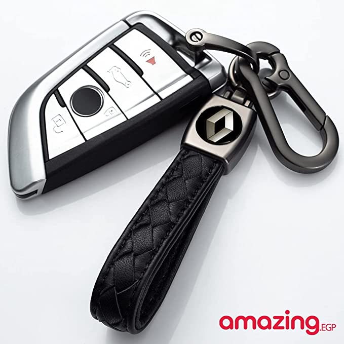سلسلة مفاتيح للنساء والرجال من الجلد بلوجو سيارة مناسبة لسيارة مزينة بشعار سيارة مناسبة كهدية (رينو)