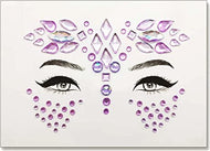 الوشم الكريستالي جواهر أحجار الراين ملصقات أحجار كريمة للجسم تاتو مؤقت عيون  لتزيين الاظافروالوجه حفلات الهذيان ملصقات وجه انيقة للنساء (الأرجواني)