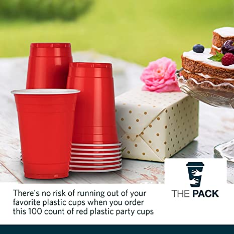 أكواب بلاستيكية حمراء  20 كوب مقاس 16 أونصة للحفلات يمكن التخلص منها  لحفلات أعياد الميلاد