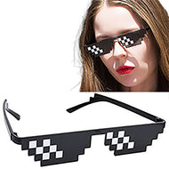 نظارة شمس للجنسين بتصميم بكسلات موزايك 8 بت للنساء والرجال - مناسبة للحفلات