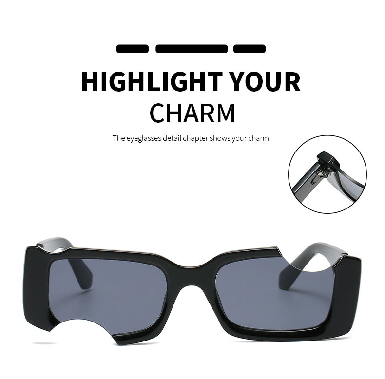 نظارات شمسية غير منتظمة صغيرة مستطيلة للنساء والرجال - بني