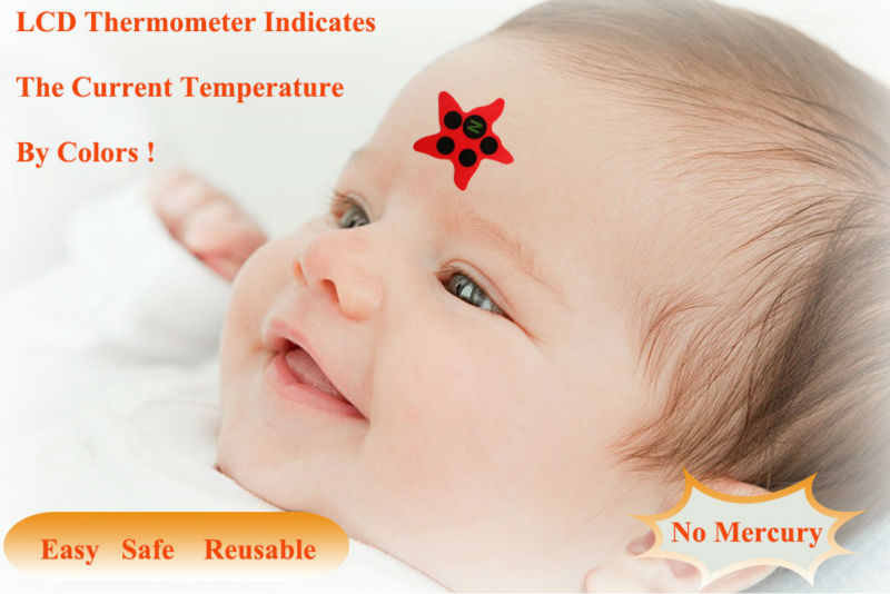 ملصقات الكرتون للجبهة للأطفال يسمح بمراقبة الحرارة أو درجة الحرارة بشكل مستمر لمدة تصل إلى 48 ساعة، لاصق ملون آمن ودقيق، وسريع | الشكل A|