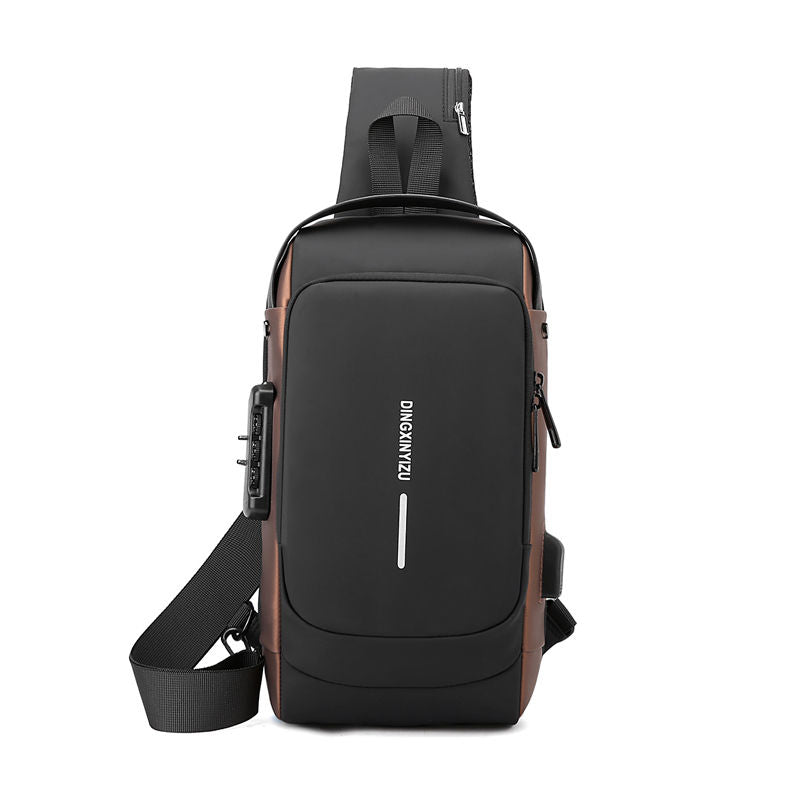 حقيبة كروسبودي مع حقيبة كتف واحدة للشحن عبر USB مقاوم للماء مضاد للسرقة مصمم للجنسين للسفر